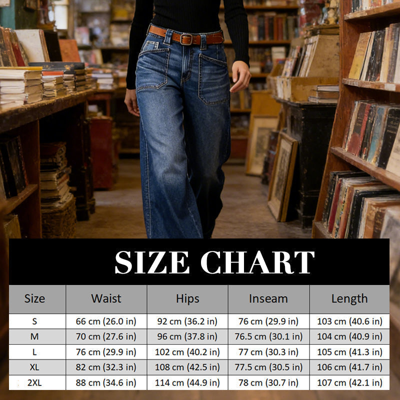 👖Nyhet – Heta rea – 56 % RABATT🔥🥳Över 50 000 sålda!💥Högmidjade jeans med vida ben för kvinnor