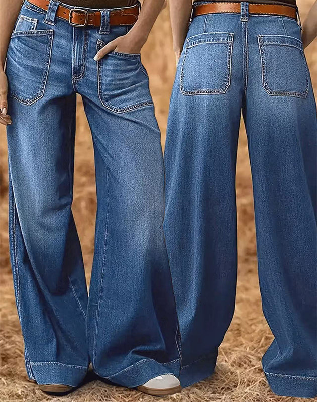 👖Nyhet – Heta rea – 56 % RABATT🔥🥳Över 50 000 sålda!💥Högmidjade jeans med vida ben för kvinnor