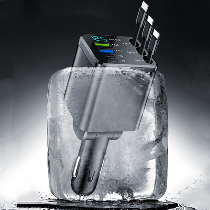 🎁Tidsbegränsat exklusivt erbjudande! ⏰Snabbladdande 7-i-1-laddare med utdragbar kabel och spänningsdisplay – USB-C för Android och Lightning för Apple🔋📱