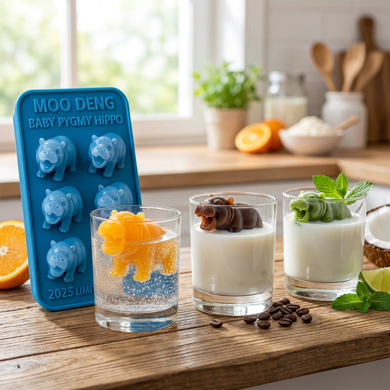 🐮Mini-is- och dessertform med 6 hål i form av en Highland-ko 🧊🍪 Söta 3D-isbitar för drycker, fester och presenter💕
