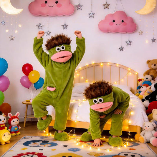 🔥50% RABATT! 🔥Elegans behöver inga ord 🐟Mjuk pyjamas i korallfleece med figurer🧸