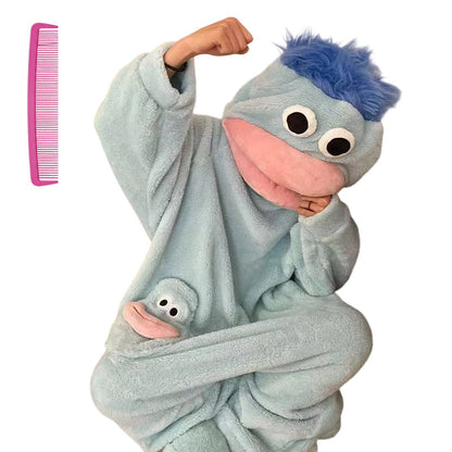 🔥50% RABATT! 🔥Elegans behöver inga ord 🐟Mjuk pyjamas i korallfleece med figurer🧸