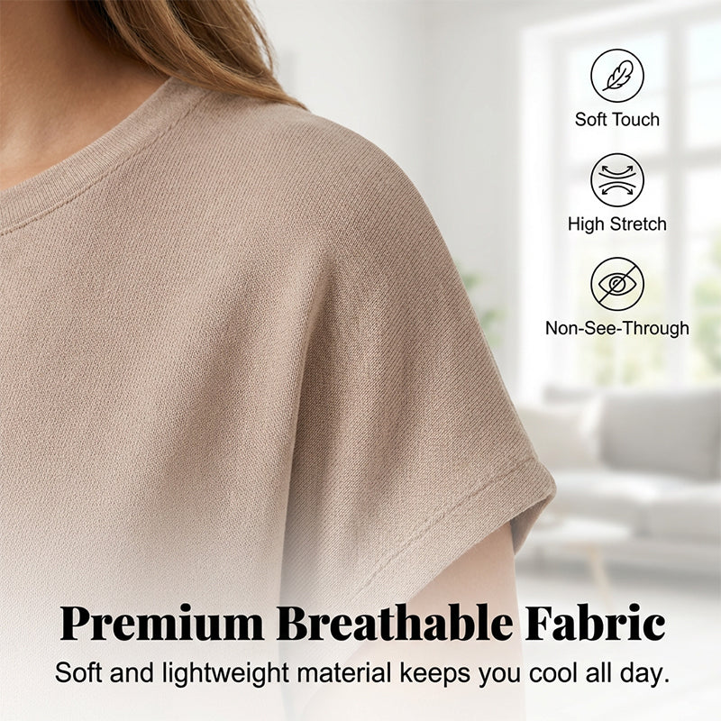👗🛍️ Damernas Casual Kortärmad T-Shirt Klänning – Mjuk, Andningsbar med Fickor 🌿