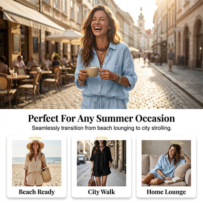 Damvardaglig tvådelad loungeset🌞 Lätt sommarstil – håll dig sval och stilfull😎