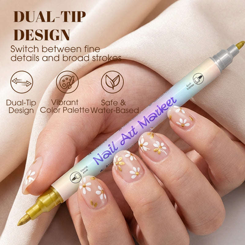 💸🚫 50% RABATT! Dual-tip nagelpennor – salongskvalitet hemma 💅✨