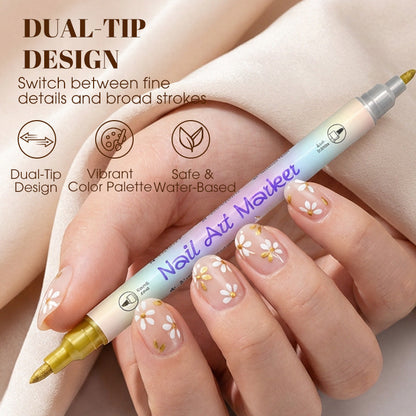 💸🚫 50% RABATT! Dual-tip nagelpennor – salongskvalitet hemma 💅✨