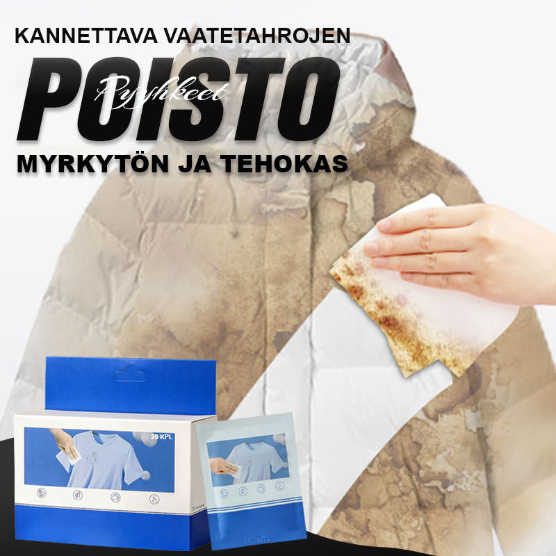 Bärbara fläckborttagningsservetter för kläder