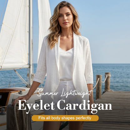 🌸 TIDSBEGRÄNSAD RABATT PÅ 50%! ✨ Dam sommar lätt vikt broderad kardigan – luftig, öppen design, stilfull ytterplagg 🌊