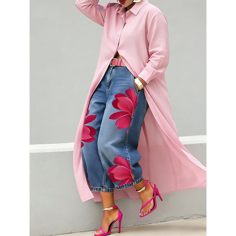 ✨ Avslappnad elegans – Långärmad maxiklänning med knappar för dam👗💃