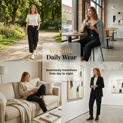 🔥SISTA DAGENS ERBJUDANDE 50% RABATT⏰🌿👖Dam luftiga sommarbyxor i haremmodell🏖️