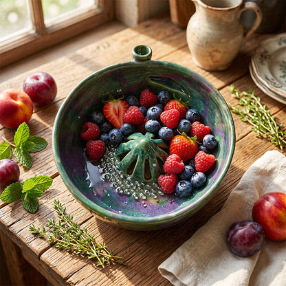 🍓 65 % RABATT JUST NU!🔥 Bärvirvel skölj- och serveringsskål med dubbelfungerande durkslagsdesign, halksäker botten – perfekt för sköljning, avrinning och servering av bär eller snacks 🥣