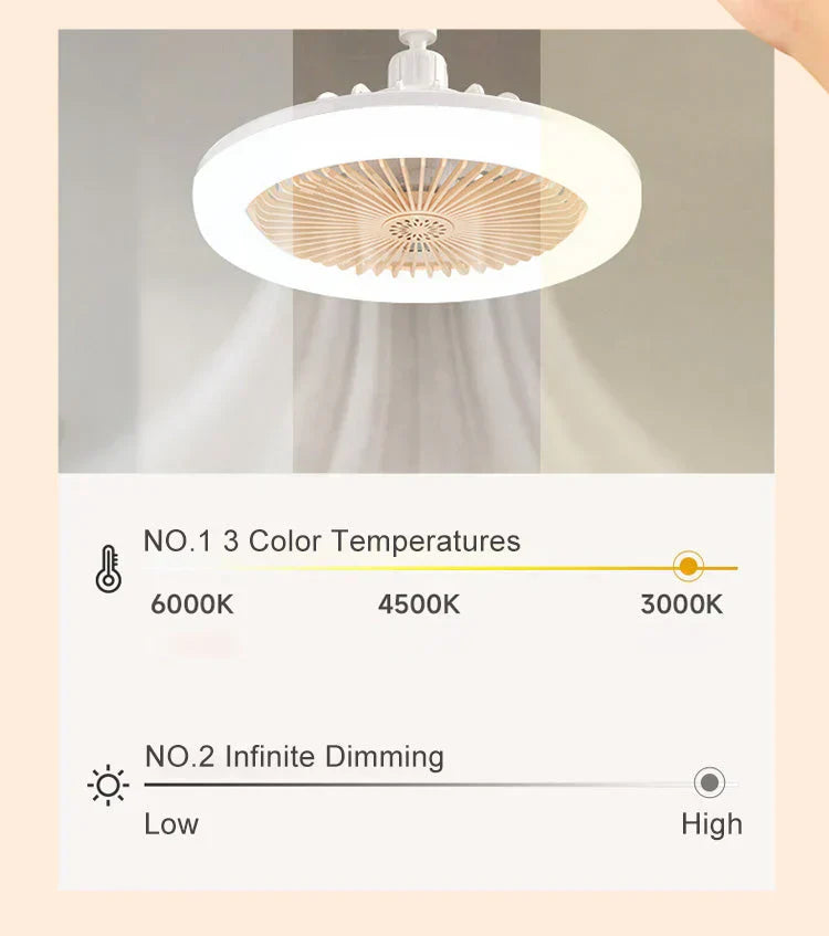 💡 Nu 50% RABATT! ✨ LED-takfläkt med Fjärrkontroll – Tystgående, 3 Ljuslägen, Energisparande 🌀