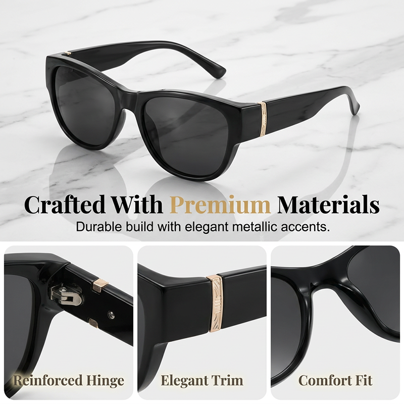 👓✨ Solglasögon med stor båge för damer – skyddar effektivt mot UV-strålning och bländning ✅ Kan bäras över vanliga glasögon ☀️ Snyggt solskydd som ger maximal komfort i solen ✨
