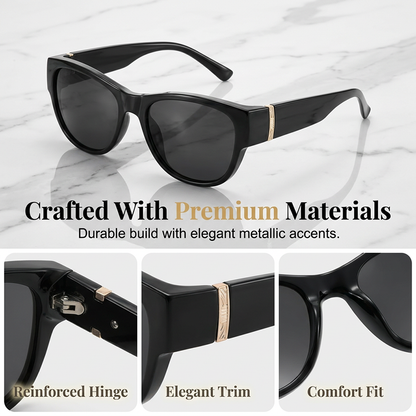 👓✨ Solglasögon med stor båge för damer – skyddar effektivt mot UV-strålning och bländning ✅ Kan bäras över vanliga glasögon ☀️ Snyggt solskydd som ger maximal komfort i solen ✨