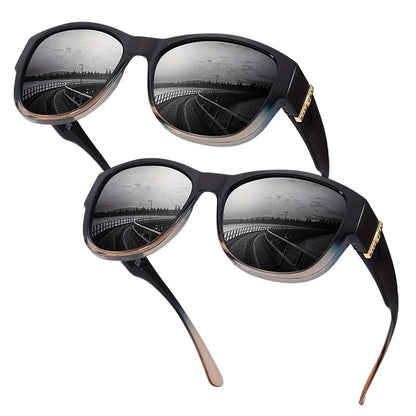 👓✨ Solglasögon med stor båge för damer – skyddar effektivt mot UV-strålning och bländning ✅ Kan bäras över vanliga glasögon ☀️ Snyggt solskydd som ger maximal komfort i solen ✨