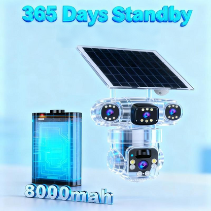 💥50% RABATT 🔒 Smart solcellskamera ☀️ Flera vinklar, 24/7 övervakning & helt utan kablar – trygghet för hemmet 🏡