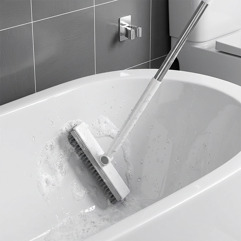 🔥 NU 50 % RABATT! ⚡ 2-i-1-skurborste med draghandtag – Robust, rengör fogar och hörn på djupet 🧼