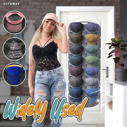 🔥🧢 50% Rabatt!🎩 Hanging Hat Rack with 14 Pockets – Keeps hats in shape, no creases. Space‑saving, easy to hang. Perfect for caps & sun hats! 🏠✨
