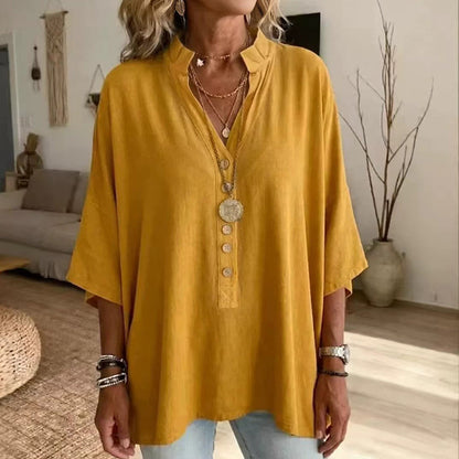 💥 50% RABATT 👚 Modern sommarblus ✨ Lätt tyg, bekväm passform & en stil som aldrig går ur tiden 🌿