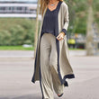 👗✨ Elegant 3-delat set med cardigan, väst och vida ben