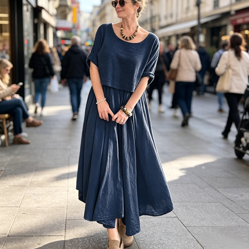 👗🌿 Avslappnat skrynkligt tvådelat set med kjol