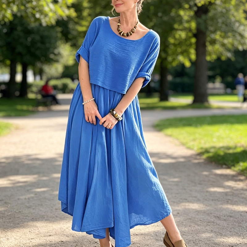 👗🌿 Avslappnat skrynkligt tvådelat set med kjol