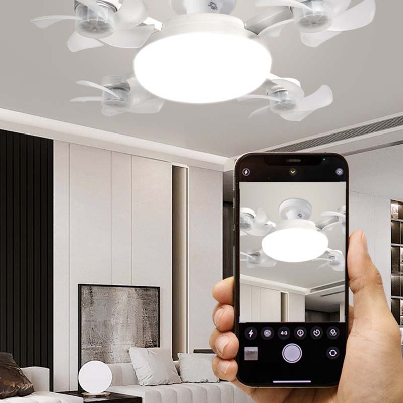 🌀Ny takfläkt med E27-fattning – tystgående 2-i-1-LED-fläkt med fjärrkontroll, energisnål kombination av kylning och belysning för sovrummet hemma