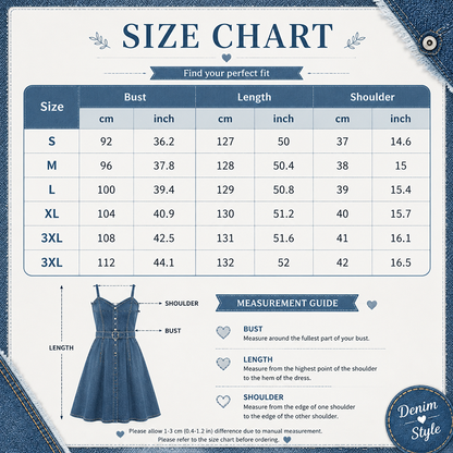 👗✨Vintage-maxiklänning i denim för damer – avslappnad vardagschic🔥