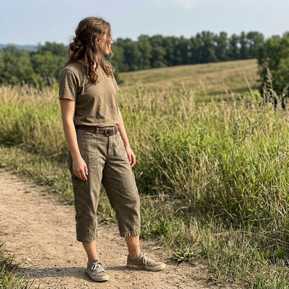 👖 50% RABATT NU! 🌿 Damcargo-capris med avslappnad passform – Rymliga nyttofickor, andningsbart tyg & bekväm silhuett✨