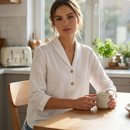 👚🌸 Avslappnad enfärgad topp