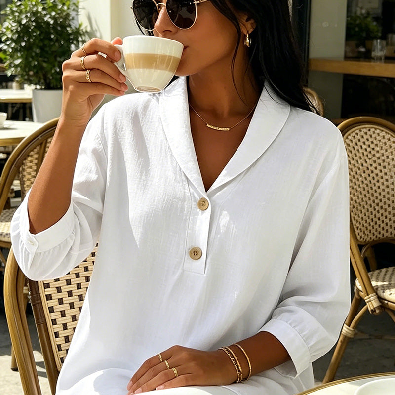 👚🌸 Avslappnad enfärgad topp