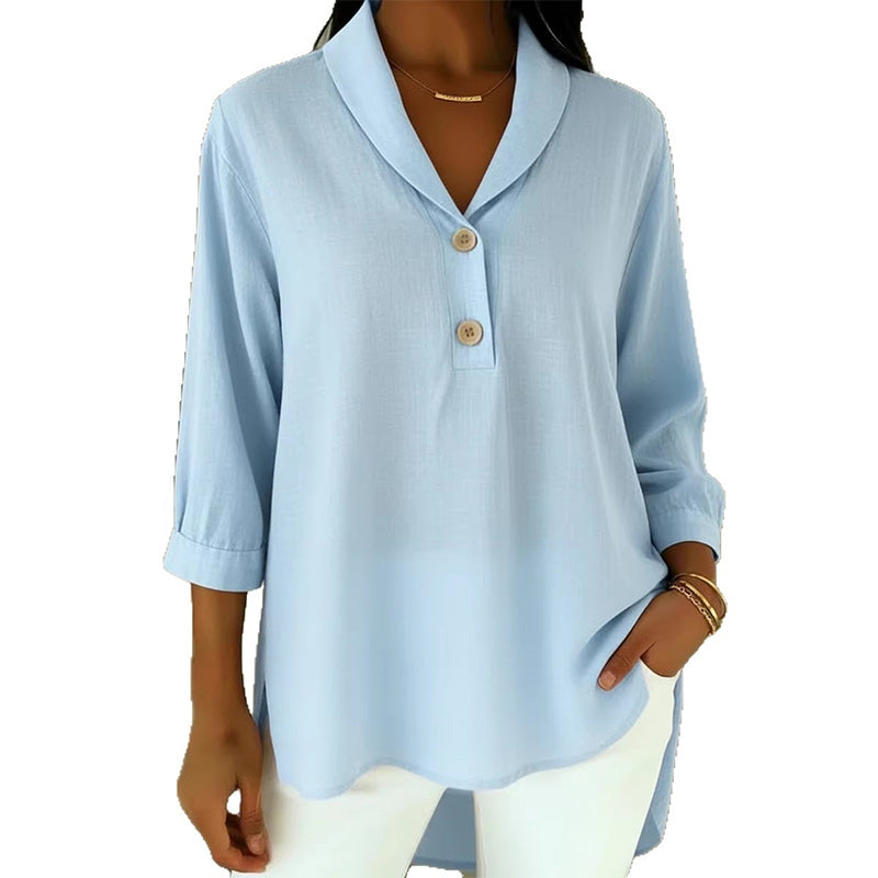 👚🌸 Avslappnad enfärgad topp