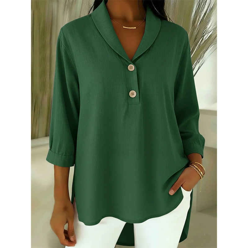 👚🌸 Avslappnad enfärgad topp