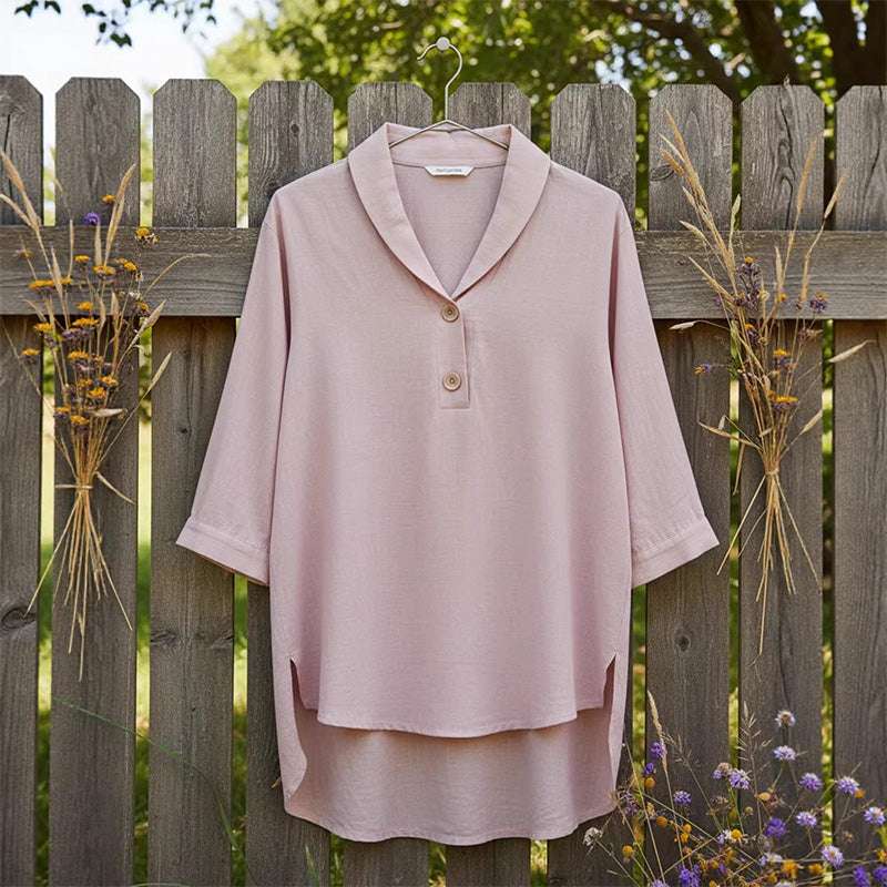 👚🌸 Avslappnad enfärgad topp