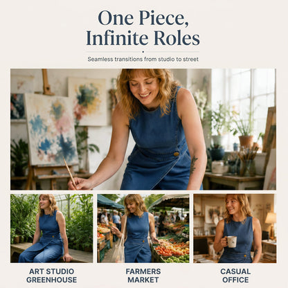 Damas ärmlösa asymmetriska omlott-jumpsuit i denim