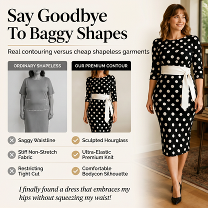 👗🌸 Elegant klänning i retrostil med polka-mönster – tidlös och feminin