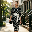 👗🌸 Elegant klänning i retrostil med polka-mönster – tidlös och feminin