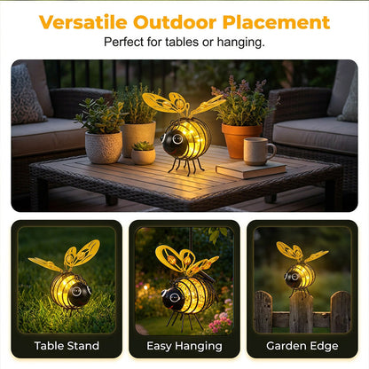 🐝 50% RABATT NU! ☀️ Solcellsdriven Hängande Bilampa – Charmig Bi-design med Hjärtformade Vingar – Perfekt för Trädgård & Bil 🌸