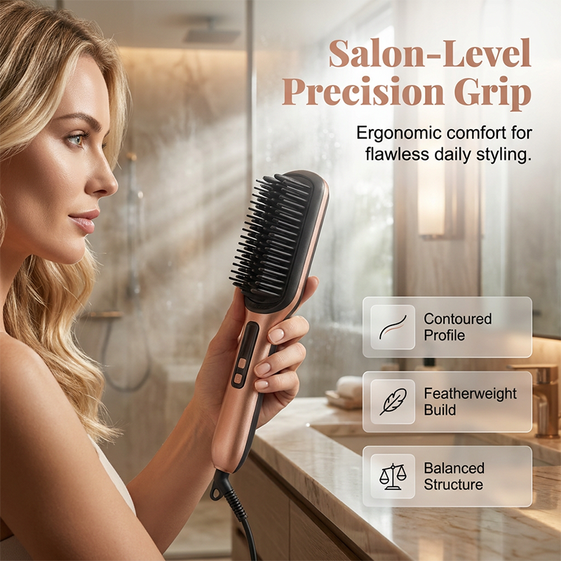 💇‍♀️Negativ jon 2-i-1 plattångborste – Frissfritt och snabbt stylingverktyg för håret ✨