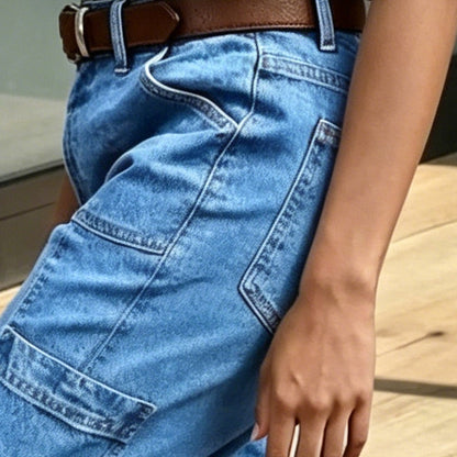 📢Mellanårsrea: 50 % rabatt – endast under en begränsad tid ⏰Korta, stretchiga jeansbyxor för dam i casual-stil