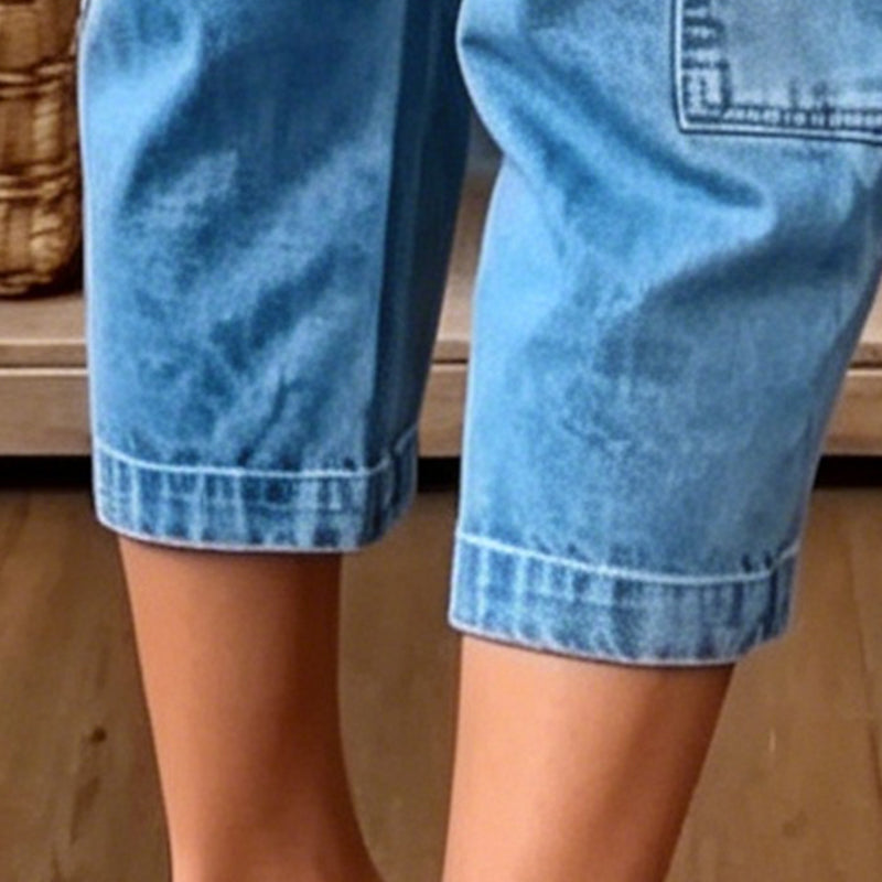 📢Mellanårsrea: 50 % rabatt – endast under en begränsad tid ⏰Korta, stretchiga jeansbyxor för dam i casual-stil