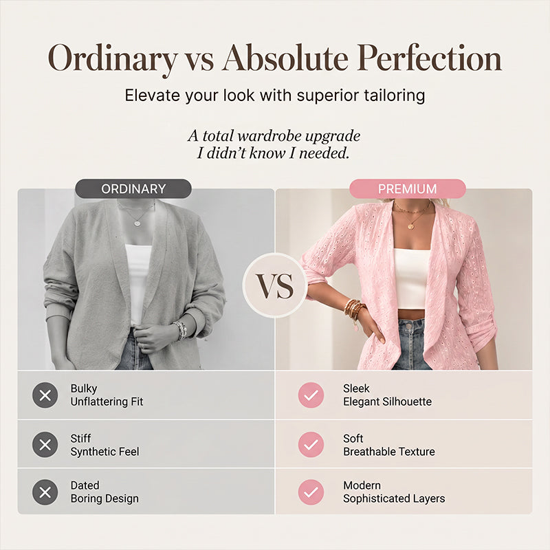 Texturerad öppen front-cardigan för kvinnor, vardagsmodell