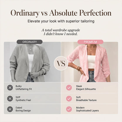 Texturerad öppen front-cardigan för kvinnor, vardagsmodell