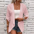 Texturerad öppen front-cardigan för kvinnor, vardagsmodell