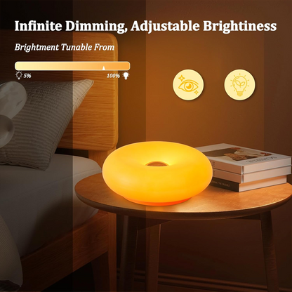 LED-bordslampa med donut-form och pekstyrning