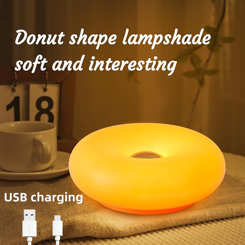 LED-bordslampa med donut-form och pekstyrning