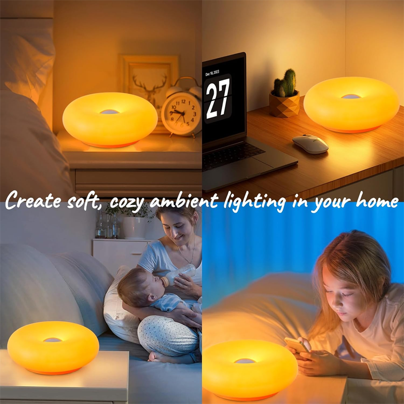 LED-bordslampa med donut-form och pekstyrning