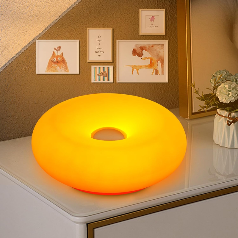 LED-bordslampa med donut-form och pekstyrning