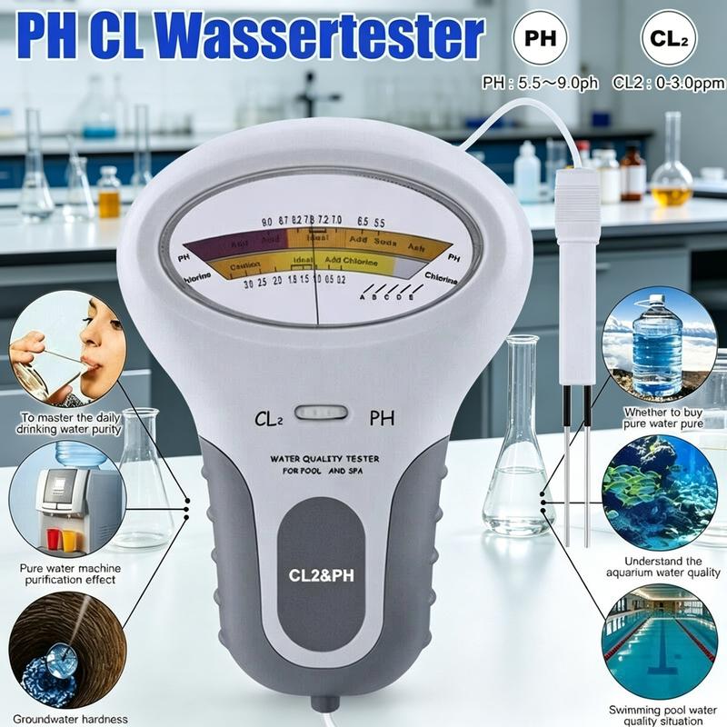 🔬 50% RABATT NU! 💧 pH- och Klormätare för Simbassänger – Noggrann Mätning av pH & Klor – Enkelt, Snabbt & Pålitligt 🏊