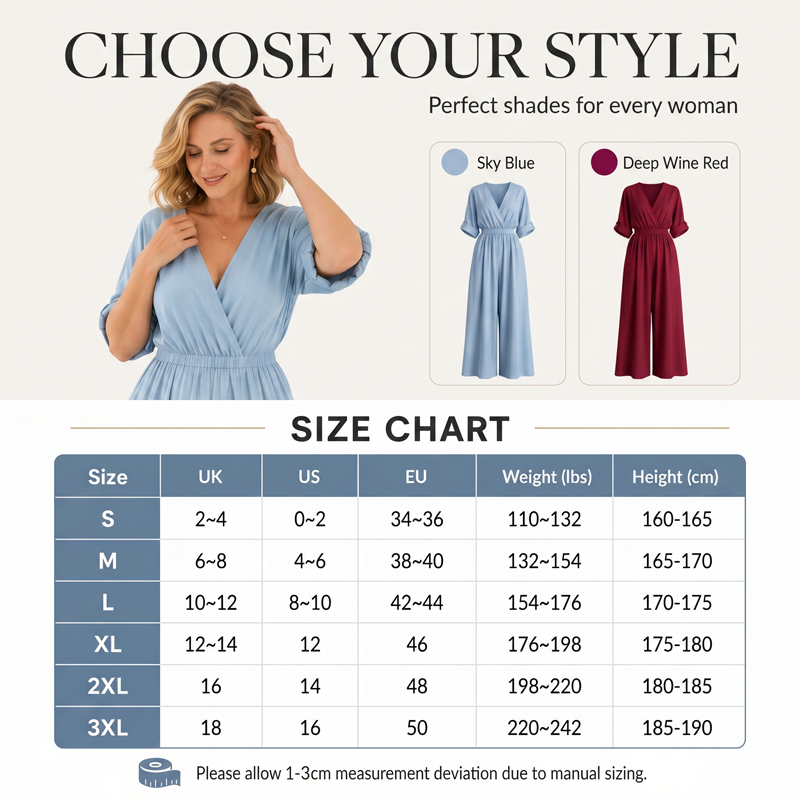 Elegante jumpsuit met V-hals en wijde pijpen voor dames